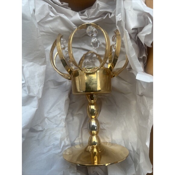 Weinfurtner Gold Plated Crystal Chandelier Candle Holder Brass Crystal Germany - Picture 7 of 9